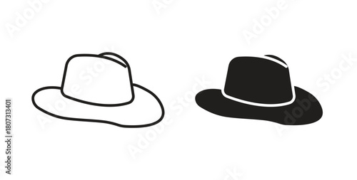 Hat icons set isolated on white background flat vector illustration.