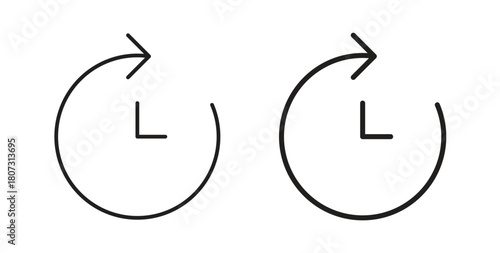 History icons set isolated on white background flat vector illustration.