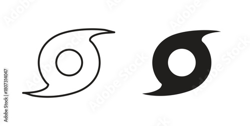 Hurricane icons set isolated on white background flat vector illustration.