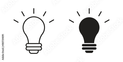 Idea icons set isolated on white background flat vector illustration.