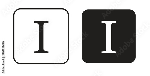 Italic button icons set isolated on white background flat vector illustration.