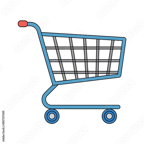 Blue shopping cart isolated for retail and online shopping vector