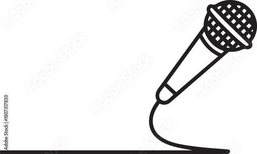 microphone line art style illustration vector eps 10.one line icon with with white background