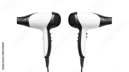 Two Hair Dryers on a Transparent Background