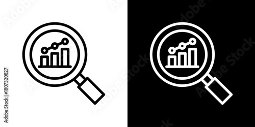 Analysis Icon Line Style Vector Illustration 