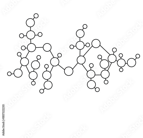 Science of hand drawn vector molecular outline.