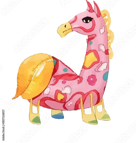 watercolor summer isolated on white background