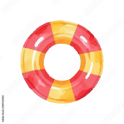watercolor float. summer float element design. Watercolor vector cute swimming ring set collection