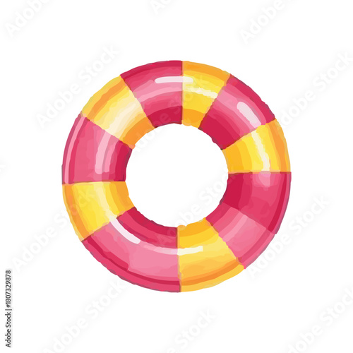 watercolor float. summer float element design. Watercolor vector cute swimming ring set collection