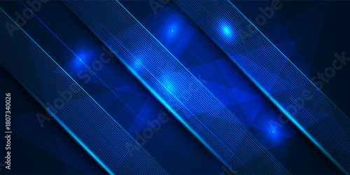 Abstract dark blue gradient background with geometric overlap design. Blue background with shadow and lights. Abstract background texture design, poster, banner blue background. Eps10 Vector