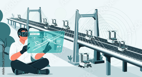 Immersive vr bridge design and autonomous maintenance system conceptual visualization