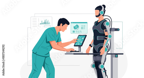 Innovative rehabilitation with exoskeletons and monitoring systems in modern clinic therapy
