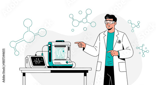 Innovative scientific research with specialized medical equipment for advanced diagnostics and