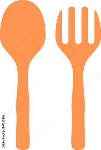 Spoon and fork flat illustration