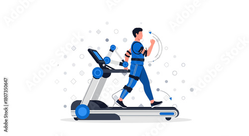 Enhanced rehabilitation: innovative exoskeleton technology aiding movement restoration on treadmill