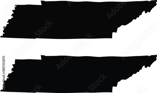Black tennessee map outline set