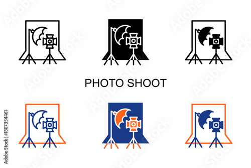 Photo Shoot Icon Multi Style Vector Illustration