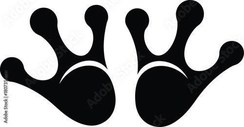 Black frog feet paws icon vector illustration