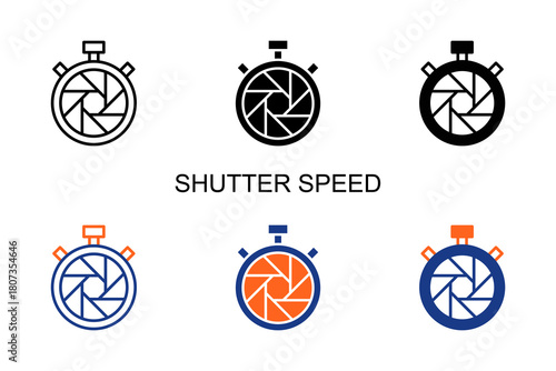 Shutter Speed Icon Multi Style Vector Illustration
