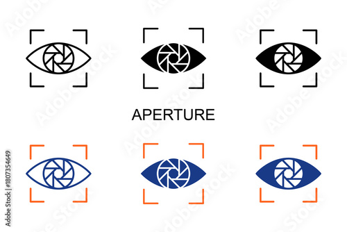 Aperture Icon Multi Style Vector Illustration