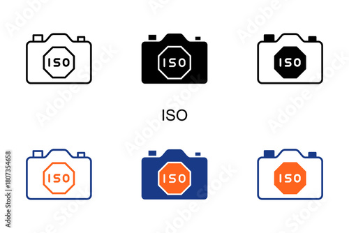 Iso Icon Multi Style Vector Illustration