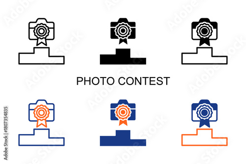 Photo Contest Icon Multi Style Vector Illustration