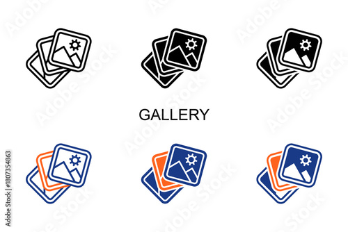 Gallery Icon Multi Style Vector Illustration