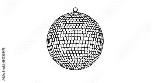 Sparkling disco ball illustration for festive celebrations and retro party designs, isolated
