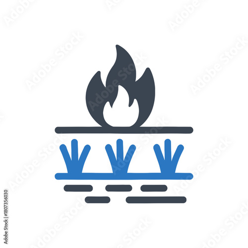 Burning Crop Field Fire Icon