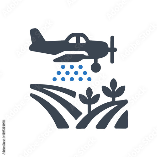 Aerial Farm Pesticide Spray Icon