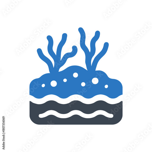Ocean Coral Reef Destruction Icon
