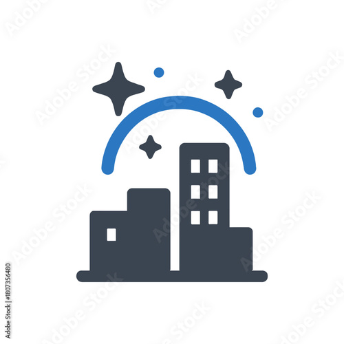 Ozone Layer City Shield Icon