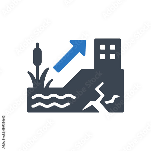 Wetland Land Subsidence House Icon