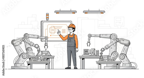 Automated manufacturing process, demonstrating robotic precision and engineering expertise in a