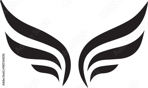 Modern abstract black wings symbol graphic design element icon