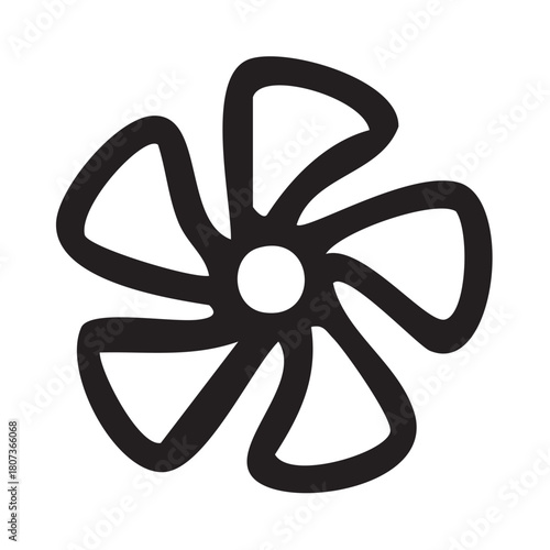 Fan Icon Line Art Vector
