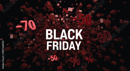 Black friday sale explosion of discounts and gifts