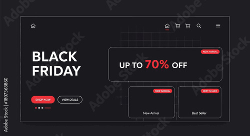 Black friday sale up to 70 percent off website design