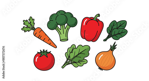 vegetables isolated on white
