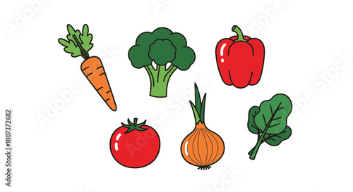 vegetables isolated on white