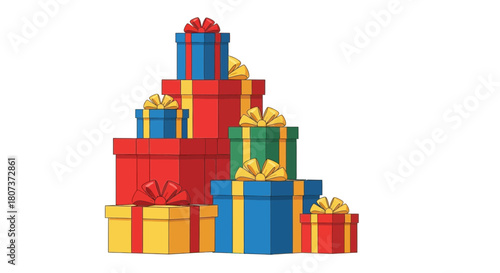 colorful gift boxes isolated