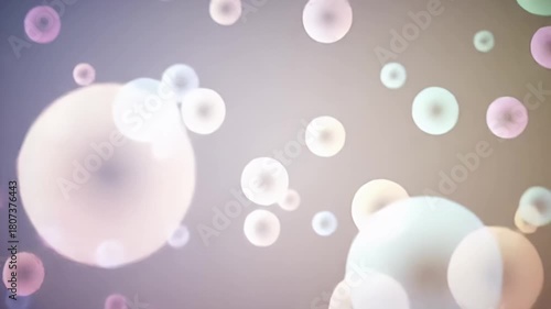 Soft Pastel Colored Bubbles Floating Gracefully in a Dreamy Background for Abstract Art