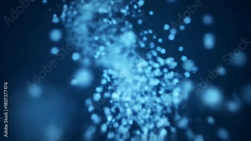 Abstract Blue Background with Particles and Bokeh Effect for Creative Designs and Projects