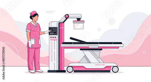 Medical imaging technology with healthcare professional for diagnosis using modern medical device