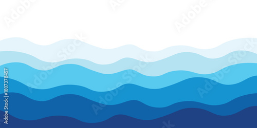 Sea waves layered vector background illustration and sea beach vector illustration.