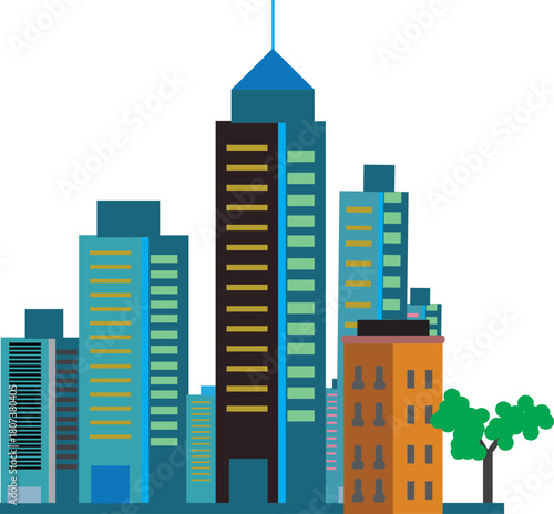 vector illustration of city buildings
