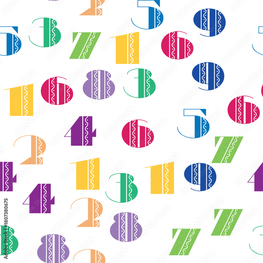 Naklejka premium Seamless pattern with beautiful numbers. Algebra and geometry, calculations.