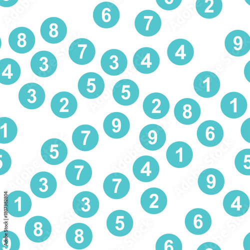 Seamless pattern with beautiful numbers. Algebra and geometry, calculations.