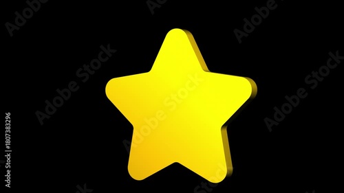 Luxury 3D Golden Star Rotating with Brilliant Sparkles and Glow, Ideal for Rating Animation, Favorite Mark, Excellence Symbol, Premium Quality Badge, Celebrity Status, Top Rated Video, Shining Star Mo