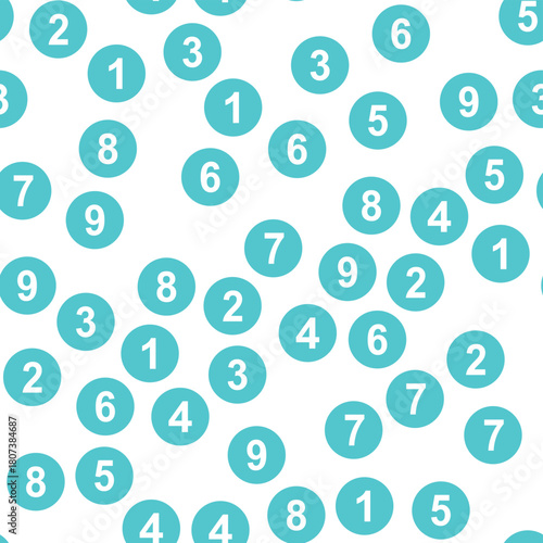 Seamless pattern with beautiful numbers. Algebra and geometry, calculations.
